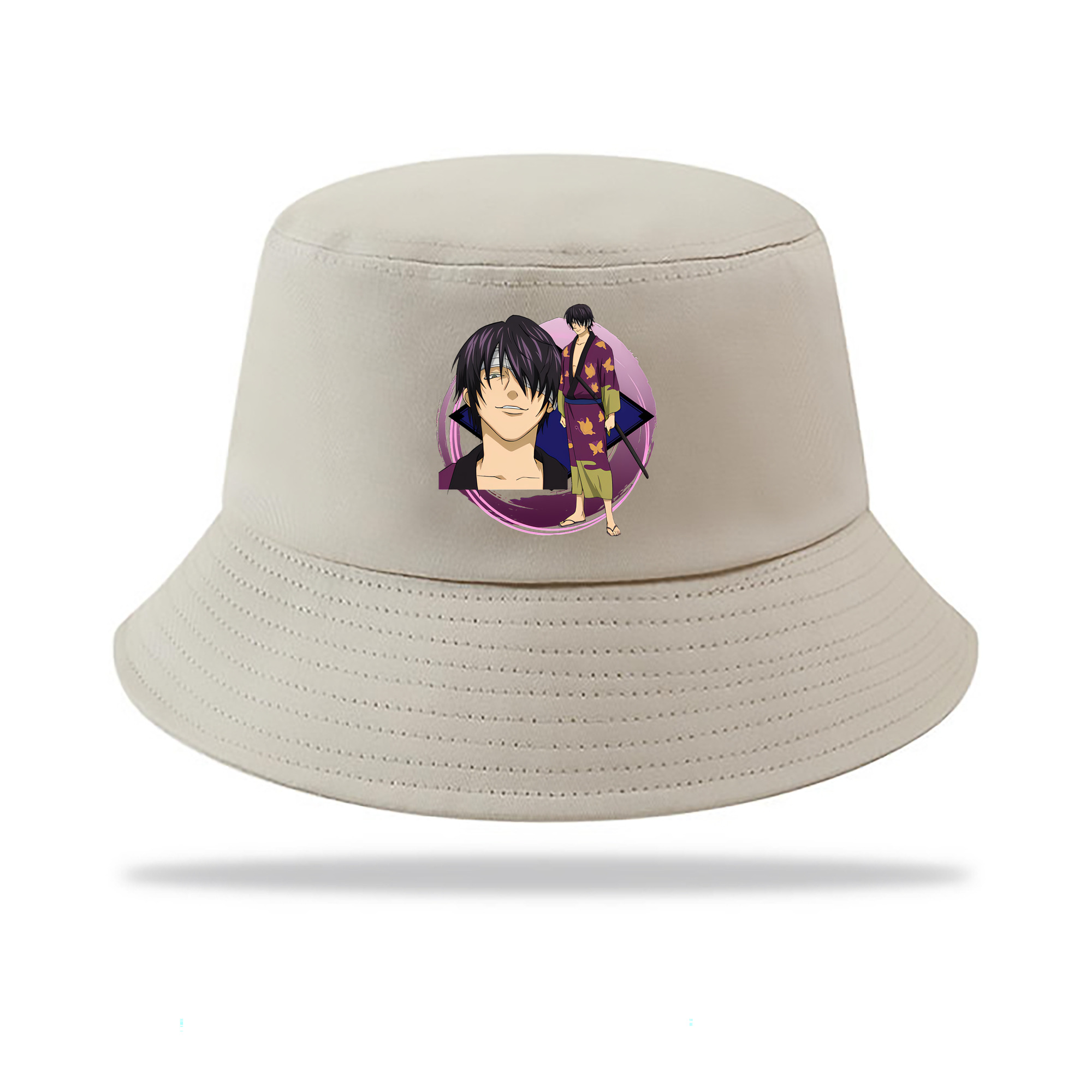 （画像用） ぎんたま 坂田銀時（さかたぎんとき） 神楽 志村新八（しむら しんぱち） GINTAMA Sakata Gintoki Kagura Shimura Shinpachi アウトドア日除けバケットハット